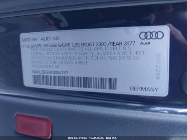 WAUL2BF28KN054757 Audi A6 55 Premium
