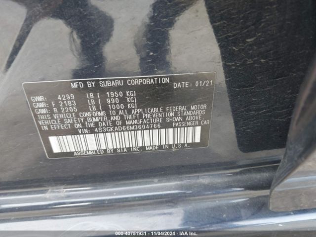 4S3GKAD66M3604766 Subaru Impreza Premium