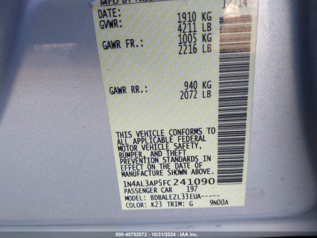 Nissan 2015 2015 1N4AL3AP5FC241090 Image 20