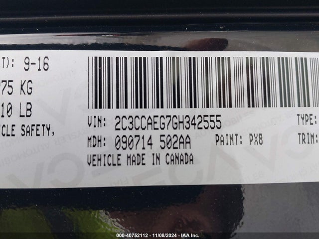 Chrysler 300C 2016 2C3CCAEG7GH342555 Image 9