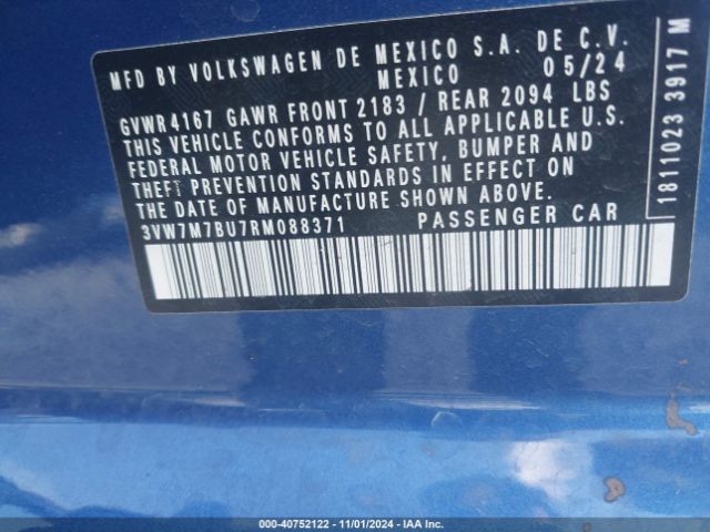 3VW7M7BU7RM088371 Volkswagen Jetta 1.5t Se