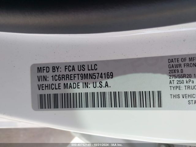 2021 RAM 1500 1C6RREFT9MN574169 Photo 8