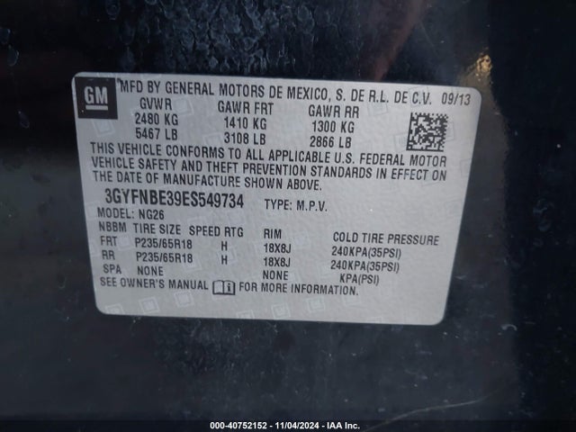 2014 CADILLAC SRX 3GYFNBE39ES549734 Photo 8