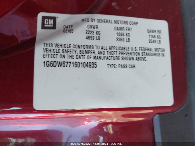 2006 CADILLAC STS 1G6DW677160104935 Photo 8