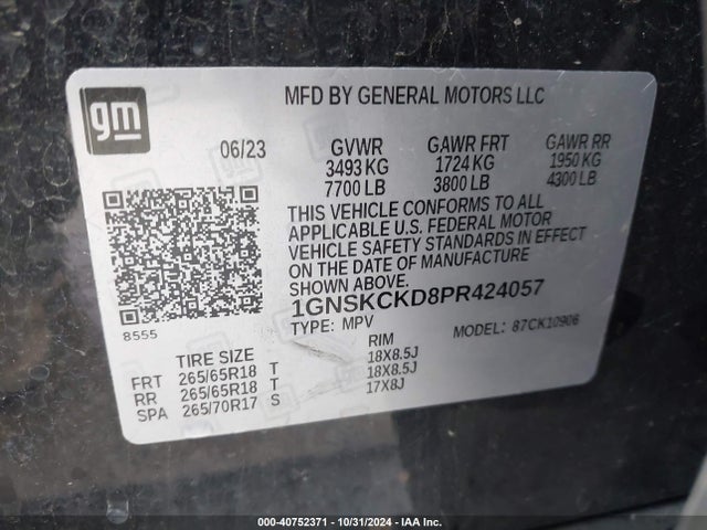 Chevrolet Suburban 4wd Lt 2023 1GNSKCKD8PR424057 Image 9