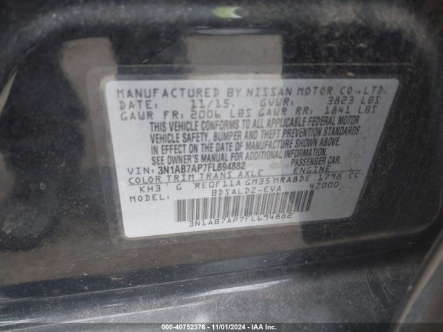 Nissan SENTRA SV 2015 3N1AB7AP7FL694882 Image 9