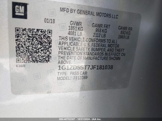 1G1ZD5ST7JF181038 Chevrolet MALIBU LT