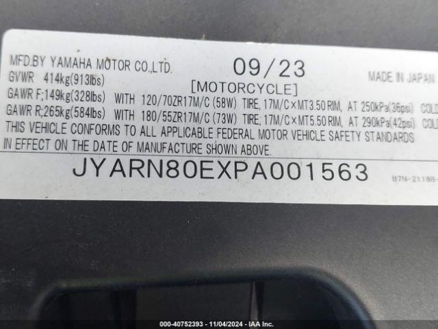 2023 YAMAHA MTM890 JYARN80EXPA001563 Photo 9