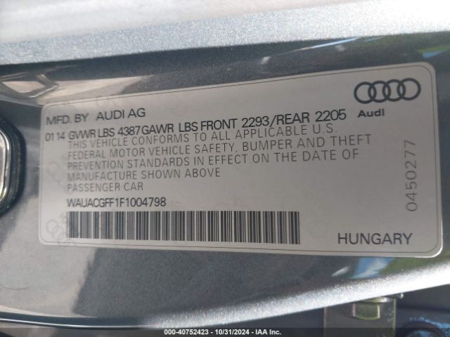 WAUACGFF1F1004798 Audi A3 1.8t Premium