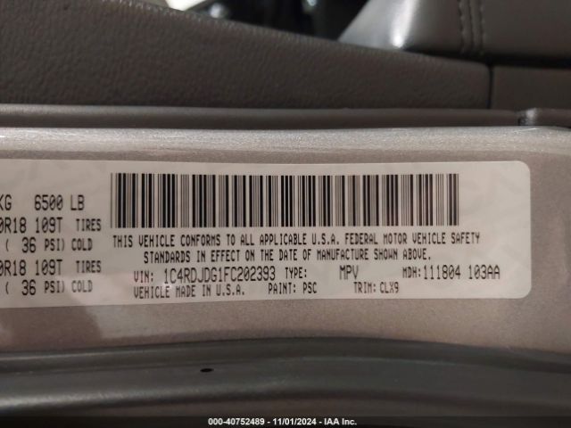 1C4RDJDG1FC202393 Dodge DURANGO LIMITED