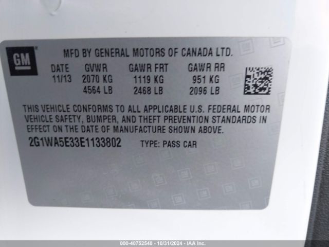 2G1WA5E33E1133802 Chevrolet Impala Limited Ls