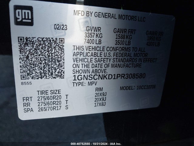 Chevrolet Tahoe 2wd Lt 2023 1GNSCNKD1PR308580 Image 9