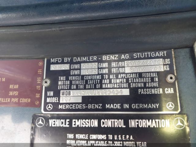 1983 MERCEDES-BENZ 380 WDBBA45A4DB023434 Photo 8