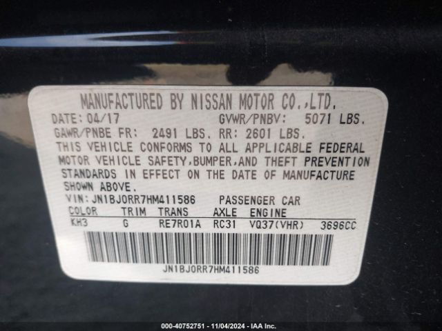 JN1BJ0RR7HM411586 Infiniti QX50
