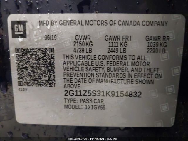 2G11Z5S31K9154832 Chevrolet IMPALA LT