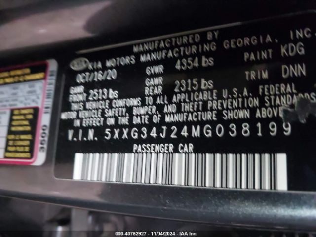 5XXG34J24MG038199 KIA K5 EX