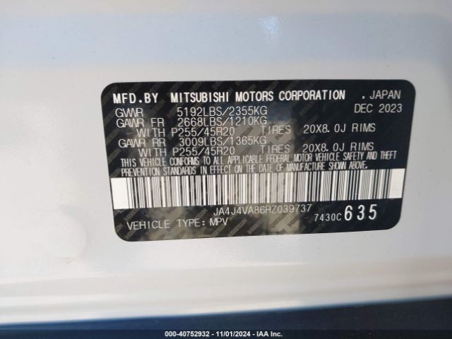 2024 MITSUBISHI OUTLANDER JA4J4VA86RZ039737 Photo 8
