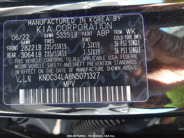 KNDC34LA8N5071327 KIA Ev6 Wind