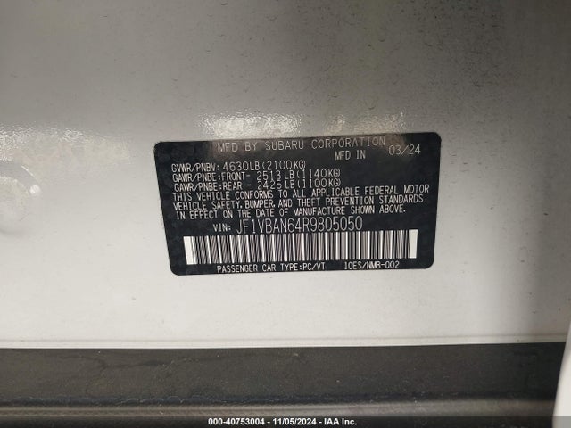 JF1VBAN64R9805050 Subaru Wrx Limited