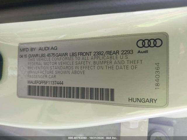2015 AUDI A3 WAUEFGFF5F1137444 Photo 8