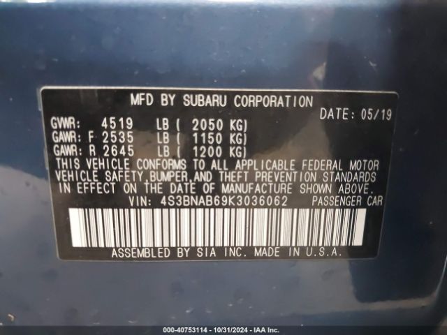 4S3BNAB69K3036062 Subaru Legacy 2.5i