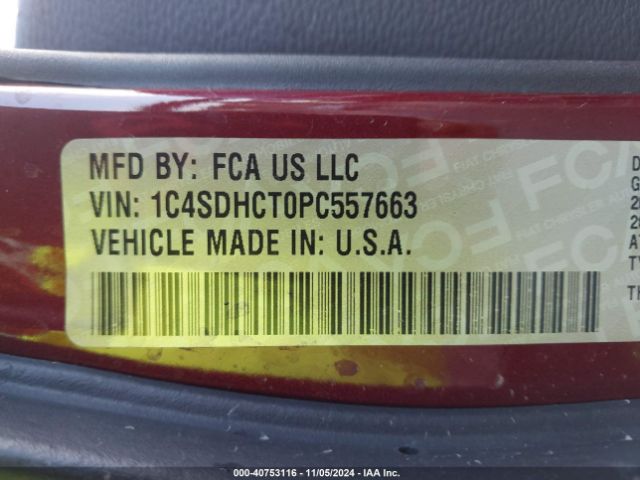 1C4SDHCT0PC557663 Dodge Durango R/t Plus Rwd