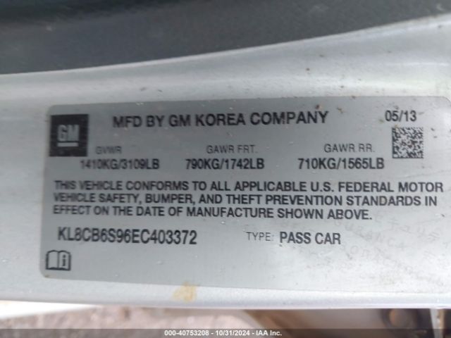 KL8CB6S96EC403372 Chevrolet Spark Ls Auto