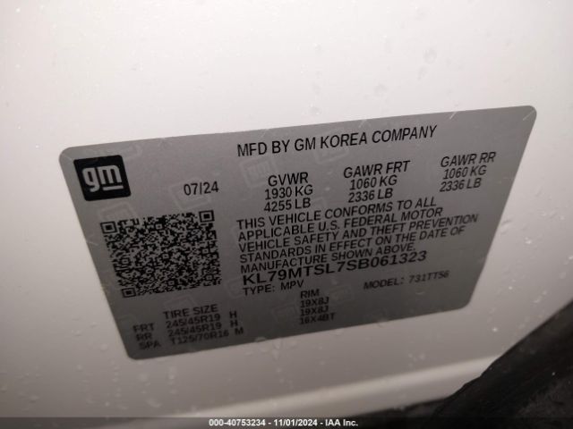KL79MTSL7SB061323 Chevrolet Trailblazer Fwd Rs