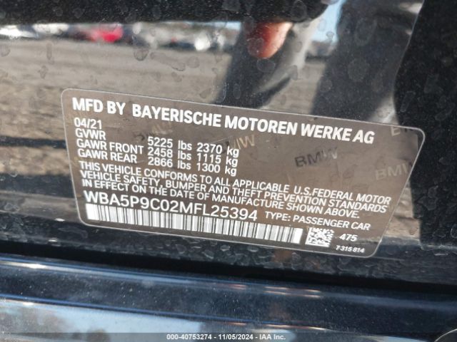 WBA5P9C02MFL25394 BMW 3 Series 330e Xdrive