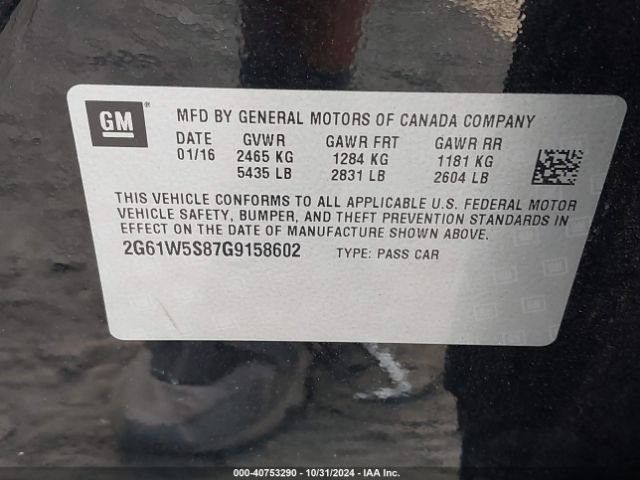 2G61W5S87G9158602 Cadillac Xts V-sport Platinum