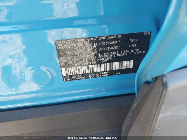 Toyota Rav4 Xle 2019 2T3W1RFV0KW033030 Image 9