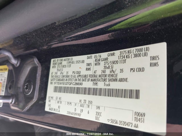 1FTEW1EG7GFC26690 Ford F-150 King Ranch