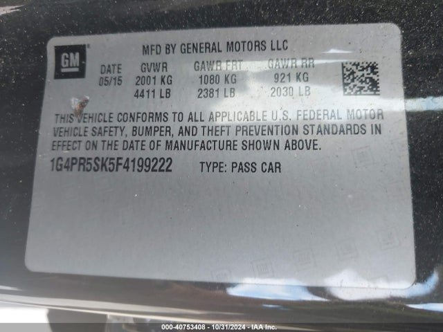 1G4PR5SK5F4199222 Buick Verano Convenience Group