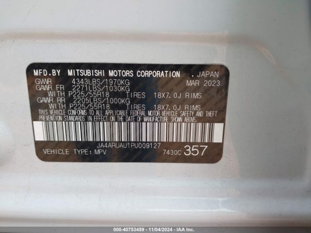 2023 MITSUBISHI OUTLANDER SPORT JA4ARUAU1PU009127 Photo 8