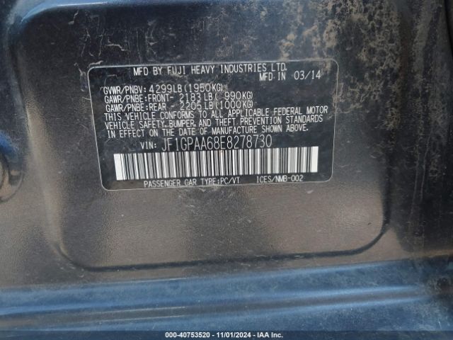 JF1GPAA68E8278730 Subaru Impreza 2.0i