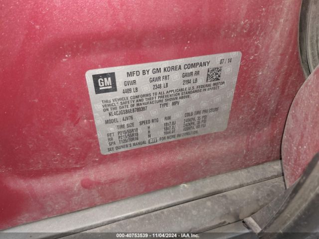 KL4CJGSB6EB780397 Buick Encore Leather