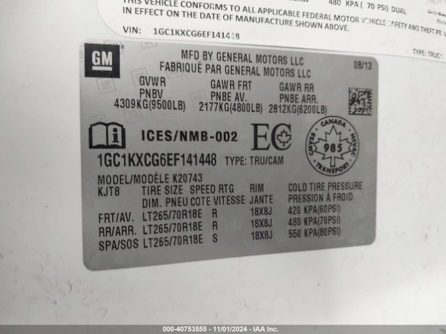 1GC1KXCG6EF141448 Chevrolet Silverado 2500hd Lt
