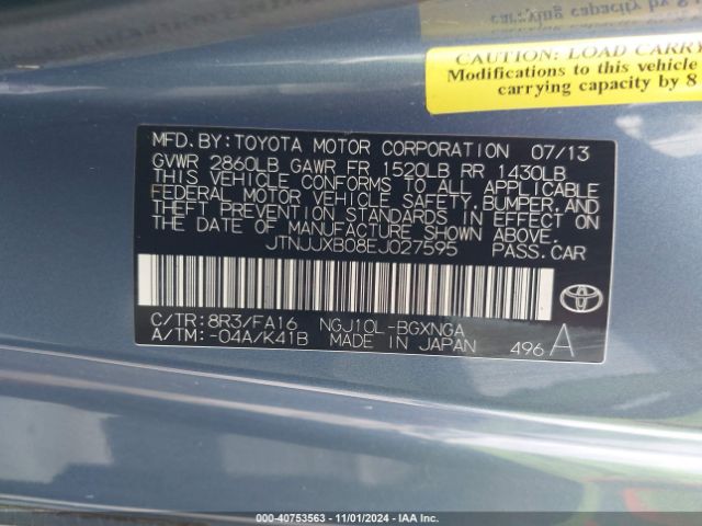JTNJJXB08EJ027595 Scion IQ