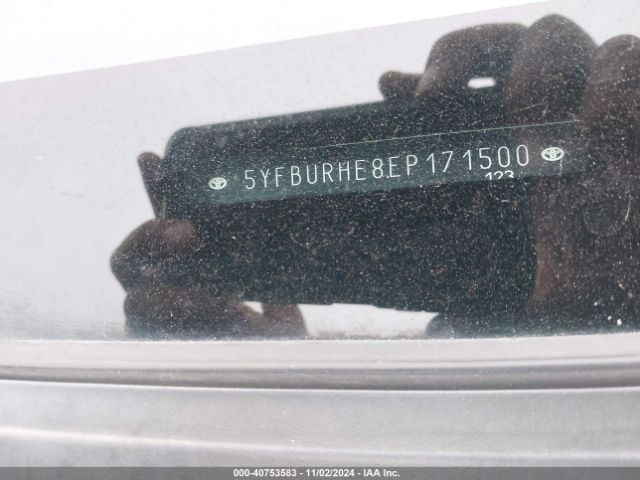 5YFBURHE8EP171500 Toyota Corolla L/le/le Pls/prm/s/s Pls