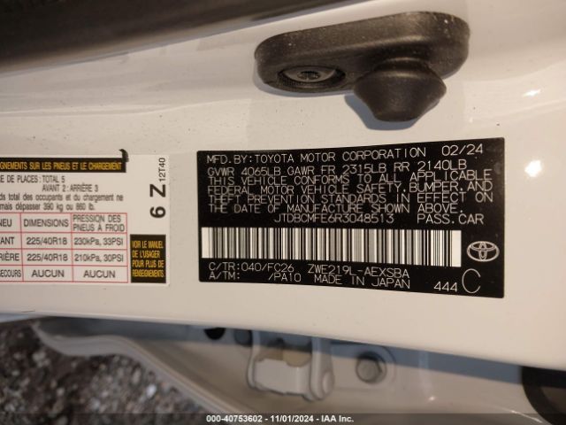 JTDBCMFE6R3048513 Toyota Corolla Hybrid Se