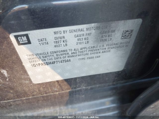 1G1PA5SH4F7147944 Chevrolet Cruze Ls Auto