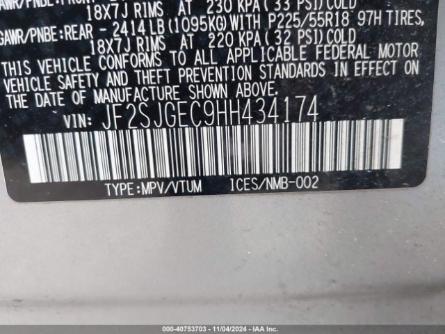 JF2SJGEC9HH434174 Subaru Forester 2.0xt Premium