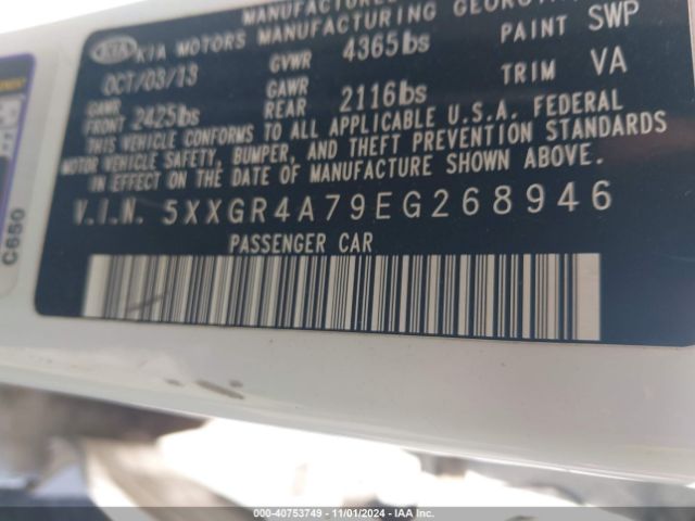 5XXGR4A79EG268946 KIA OPTIMA SX