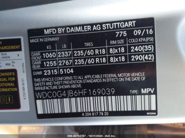 WDC0G4JB6HF169039 Mercedes-Benz GLC 300