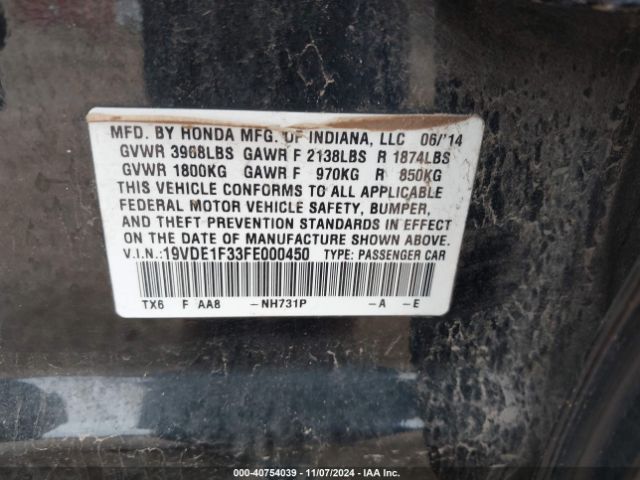 19VDE1F33FE000450 Acura Ilx 2.0l