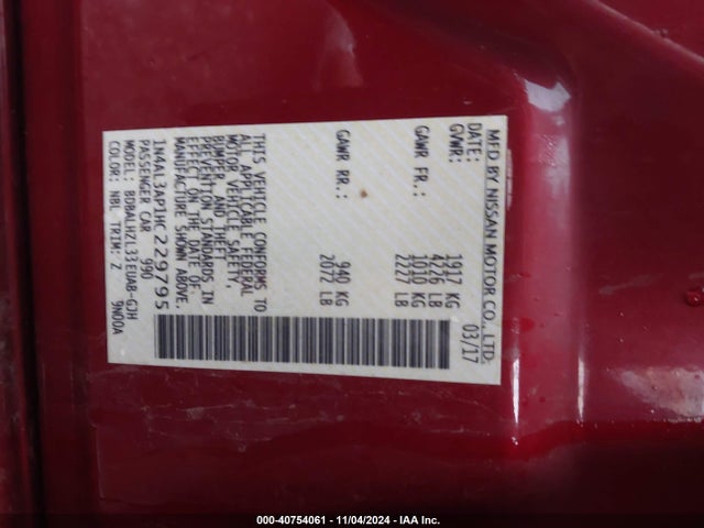 Nissan Altima 2.5 Sr 2017 1N4AL3AP1HC229795 Image 9