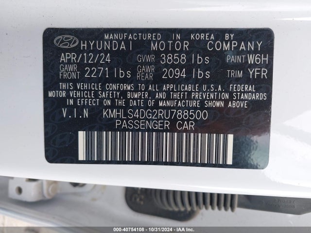 Hyundai ELANTRA SEL 2024 KMHLS4DG2RU788500 Image 9