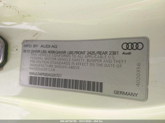 WAULFAFR2EA026721 Audi A5 2.0t Premium