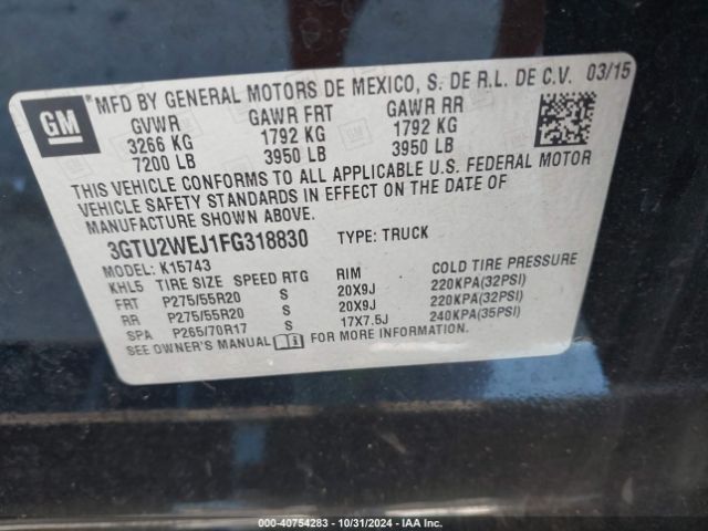 3GTU2WEJ1FG318830 GMC Sierra 1500 Denali