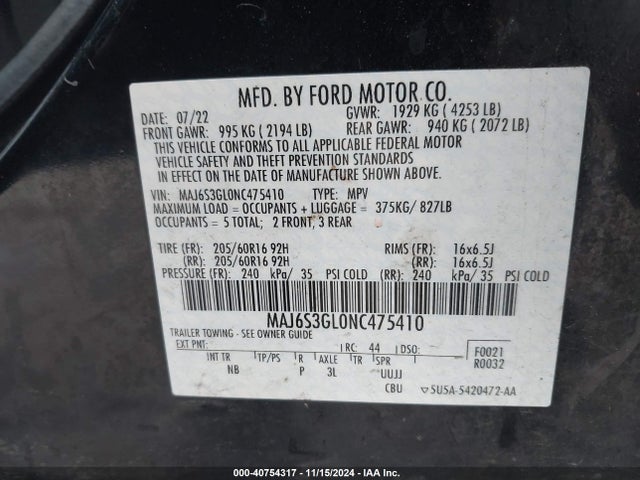 Ford Ecosport Se 2022 MAJ6S3GL0NC475410 Image 9